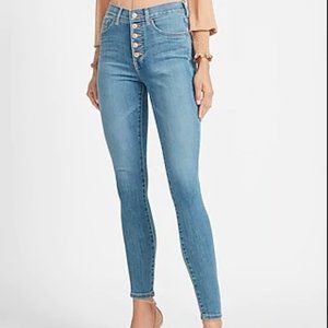 Express High Waisted Button Fly Skinny Jeans 6S